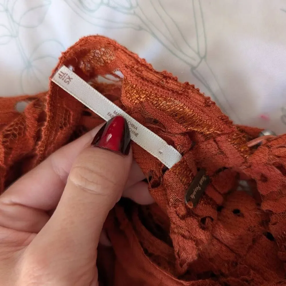Free People Angel Rays Copper Lace Dress